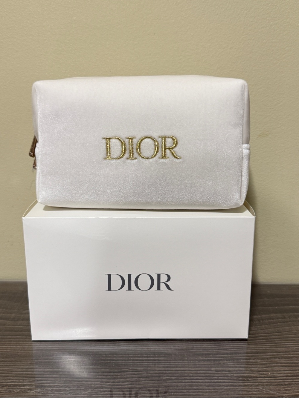 Dior White Cosmetic Pouch